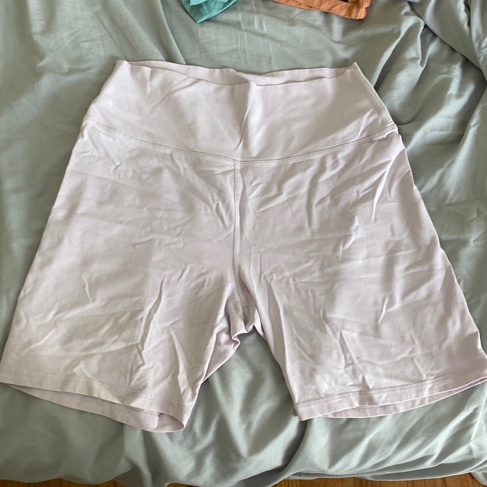 Light purple OG bike shirt hi rise 7 in inseam offline by aerie